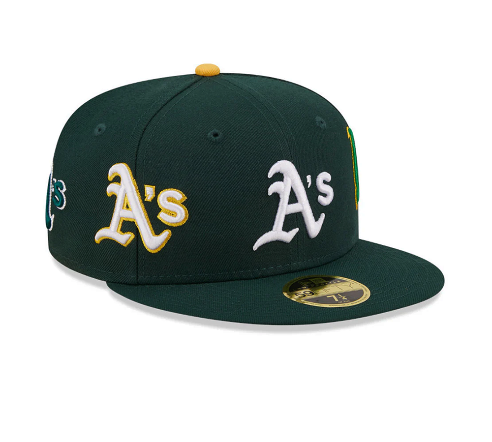 New Era Oakland Athletics All-Over Logos Low Profile - Dark Green